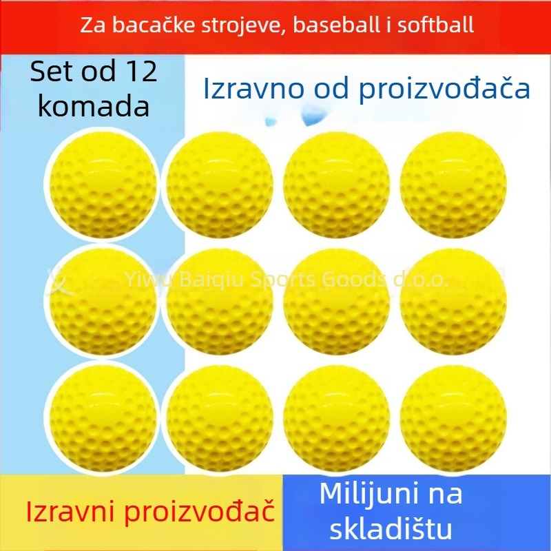 Stroj za trening bacanja baseballa/softbola — PU materijal, dizajn s udubljenim otvorima, mogućnost prilagodbe, tiskani logotip