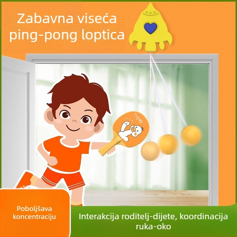 Rocket dječji viseći trener za stolni tenis za unutarnji okvir vrata – interaktivna senzorna igra roditelj-dijete, ABS materijal, kategorija stolni tenis, pogodno za fitness opremu i sportske trendove
