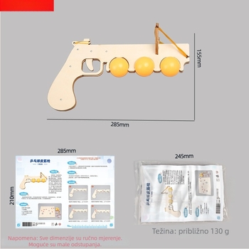 Drveni model elastičnog stolnog tenisa za fizičke eksperimente – DIY obrazovni set za djecu 7–14 godina, multifunkcionalan i električan
