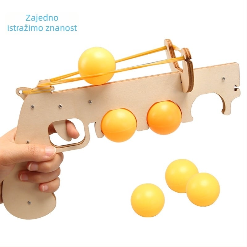 Drveni model elastičnog stolnog tenisa za fizičke eksperimente – DIY obrazovni set za djecu 7–14 godina, multifunkcionalan i električan