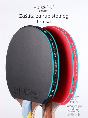 Huieson raketa za stolni tenis s spužvastom zaštitom ruba i trakom za rub, debljina 1–2 mm, mogućnost ispisa logotipa
