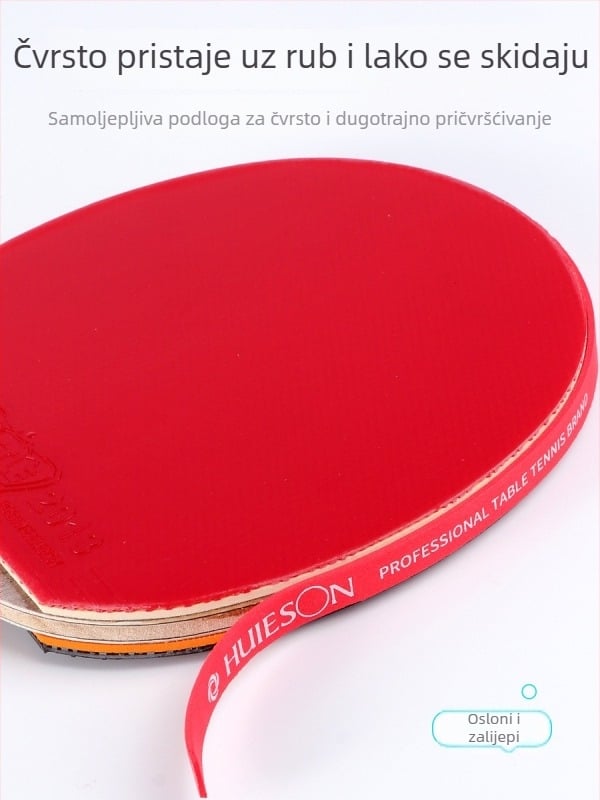 Huieson raketa za stolni tenis s spužvastom zaštitom ruba i trakom za rub, debljina 1–2 mm, mogućnost ispisa logotipa