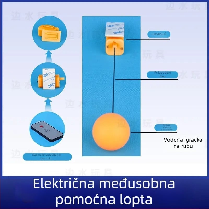 Električna daljinski upravljana lopta za stolni tenis s podesivom tvrdom i elastičnošću, brzim i sporim načinom te visokom frekvencijom.