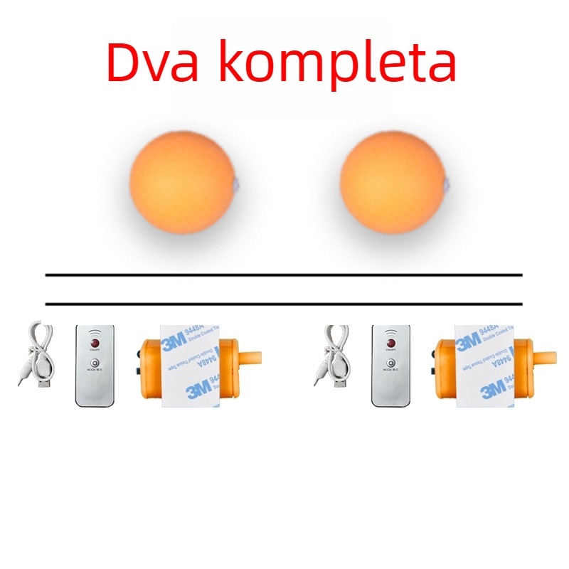 Električna daljinski upravljana lopta za stolni tenis s podesivom tvrdom i elastičnošću, brzim i sporim načinom te visokom frekvencijom.