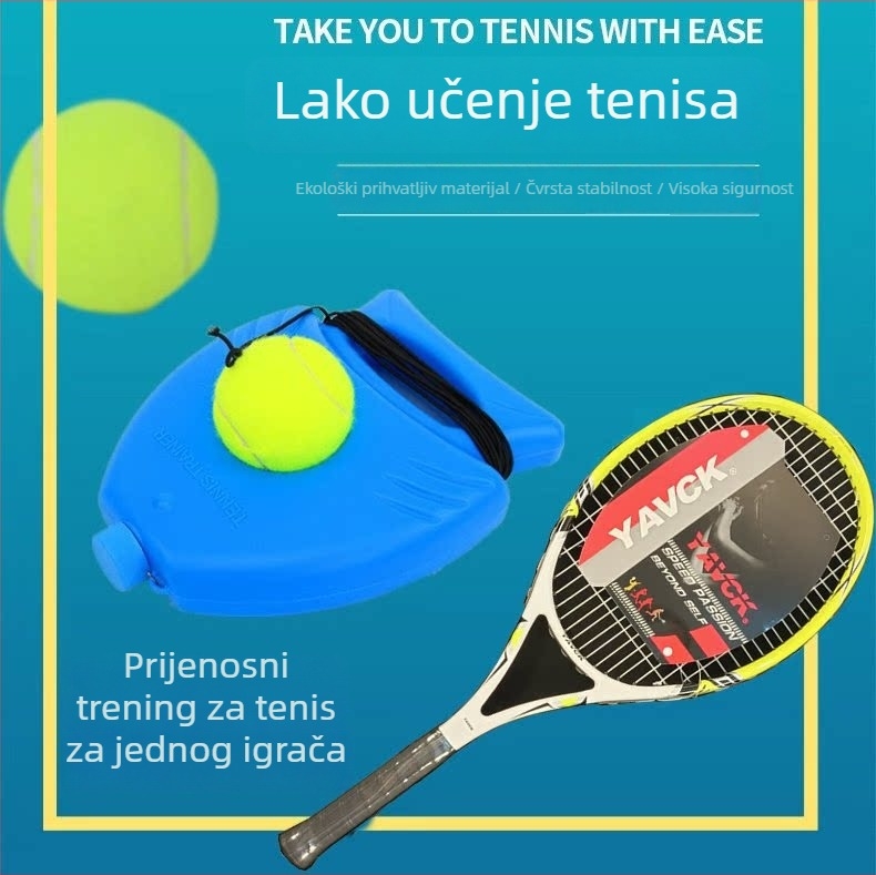 Teniska baza s užetom – trener s jednim remenom, samostalni uređaj za trening odbijanja, PE materijal