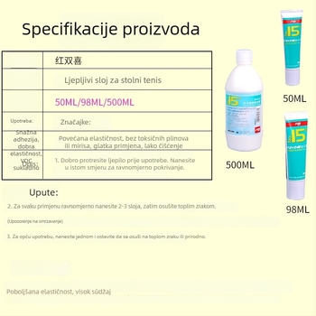 Lijepilo za stolni tenis - anorgansko ljepilo za lijepljenje gume, 50 ml, DHS (Double Happiness)