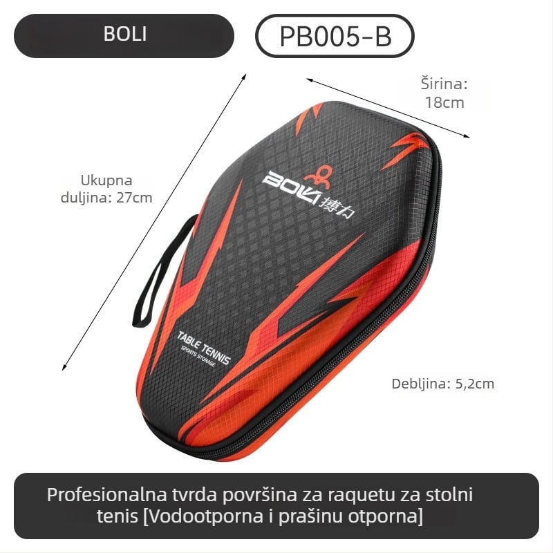 Torba za rekete za stolni tenis s tvrdim kućištem – vodootporna, otporna na prašinu i udarce, za opremu za stolni tenis i badminton