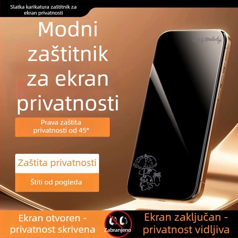 Prednji zaštitnik zaslona od kaljenog stakla s zaštitom privatnosti za iPhone 14 Pro Max – HD, cijeli zaslon, anti-gledanje, otporan na pad, prašinu otporan