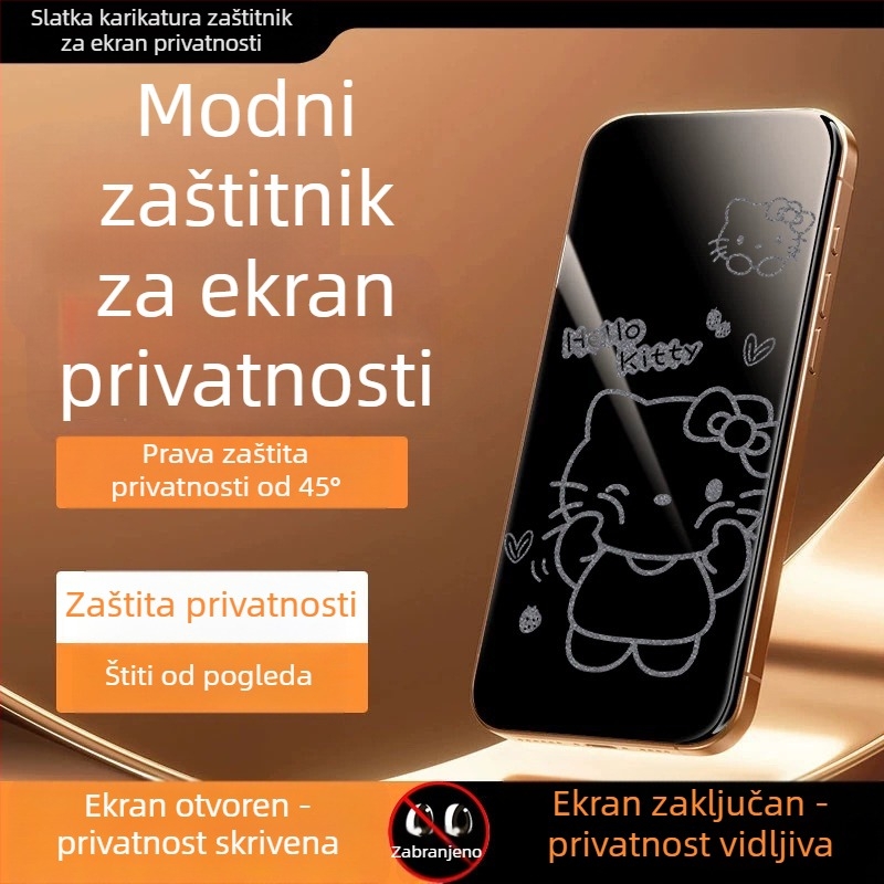 Prednji zaštitnik zaslona od kaljenog stakla s zaštitom privatnosti za iPhone 14 Pro Max – HD, cijeli zaslon, anti-gledanje, otporan na pad, prašinu otporan