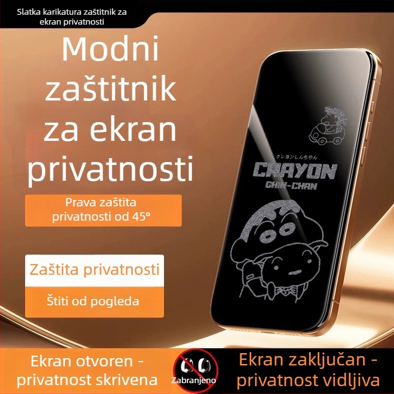 Prednji zaštitnik zaslona od kaljenog stakla s zaštitom privatnosti za iPhone 14 Pro Max – HD, cijeli zaslon, anti-gledanje, otporan na pad, prašinu otporan