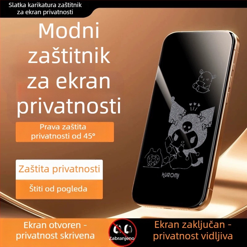 Prednji zaštitnik zaslona od kaljenog stakla s zaštitom privatnosti za iPhone 14 Pro Max – HD, cijeli zaslon, anti-gledanje, otporan na pad, prašinu otporan