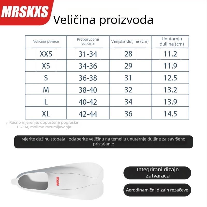 Silikonske kratke peraje za plivanje i ronjenje, šifra proizvoda HZJP-1000