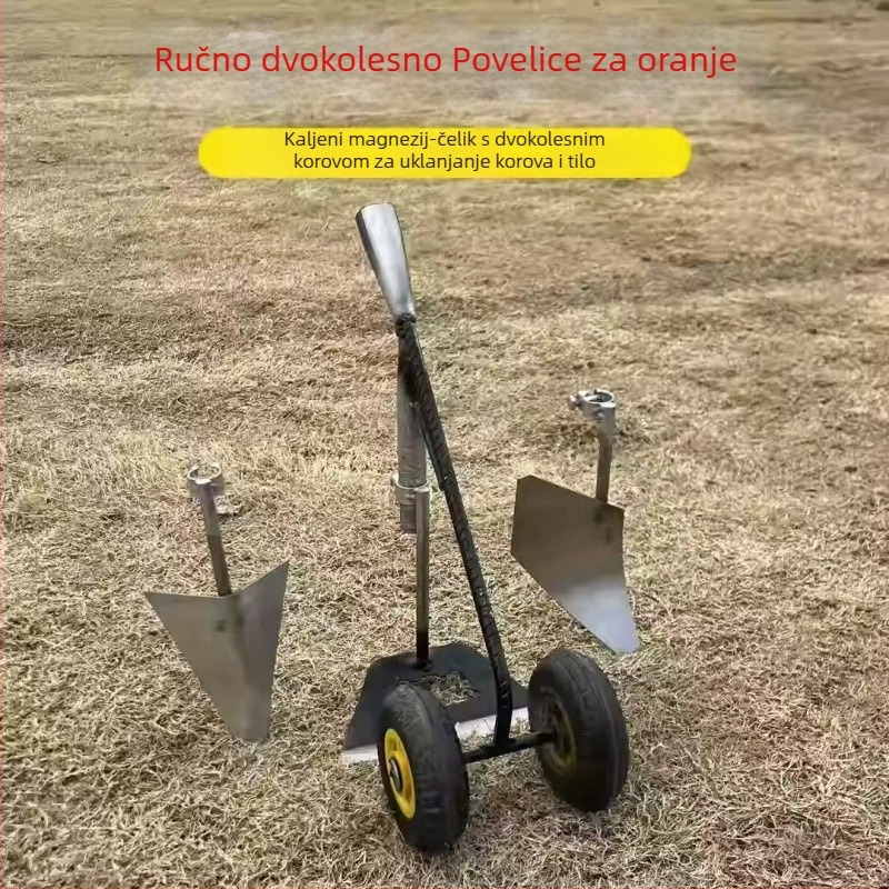 Tri u jednoj: dvokotačna motorno-pomoćna lopata za olakšavanje tla, kopanje kanala i rekultivaciju zemljišta; materijal mesing + električna bijela čelik; srebrna ugravacija; čistoća srebra 98%; izdavanje zima 2022