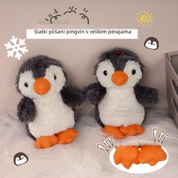 Plišani pingvin privjesak za ključeve – vrlo mekan kratki pliš, punjenje PP pamukom, Unisex