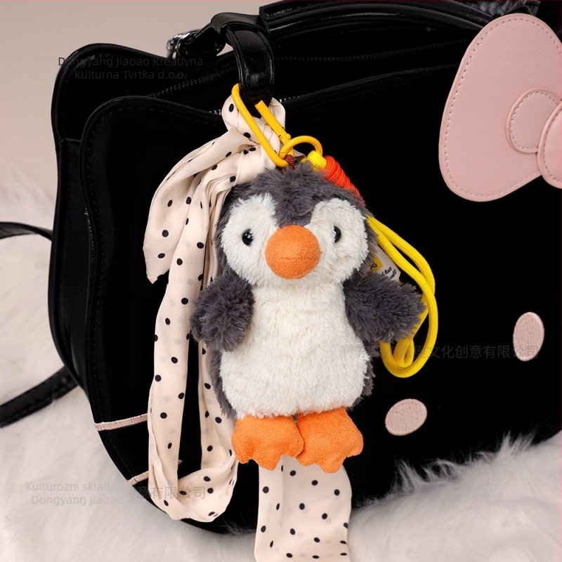 Plišani pingvin privjesak za ključeve – vrlo mekan kratki pliš, punjenje PP pamukom, Unisex