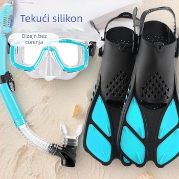 DOVOD Trodijelni set za šnorkanje: maska, snorkel i peraje – silikon i kaljeno staklo