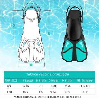 Dječje peraje za ronjenje od PP materijala za snorkeling i plivanje