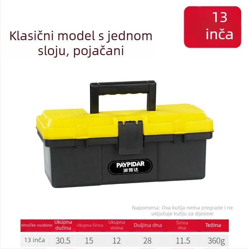 Metalna kutija za alate, kompaktna kutija za pohranu, sklopiva s tri razine, industrijske klase, čvrsta, za montiranje na vozilo (Model ZsfcBjBD)