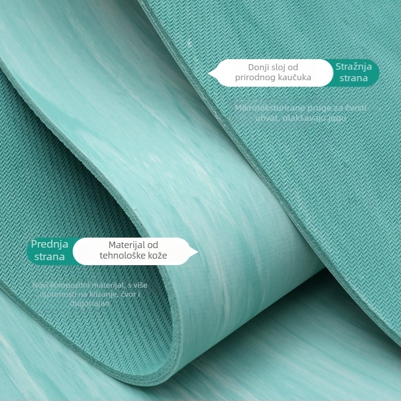 Dvoslojna gumena joga prostirka, protuklizna, otporna na trošenje, debljina 5 mm