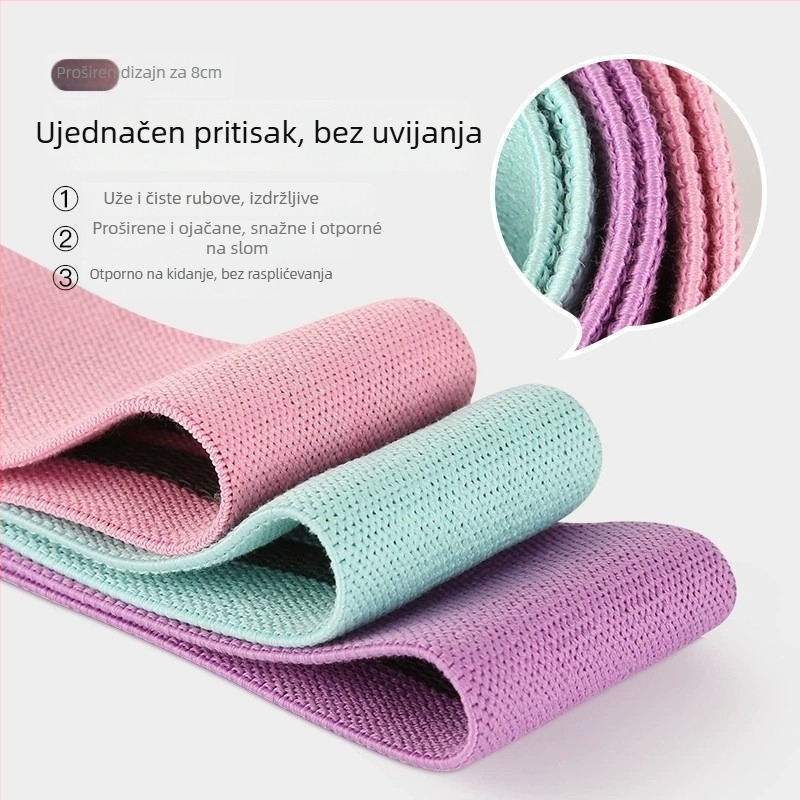 Joga rastezljiva traka — poliester otporni pojas za jačanje gluteusa, trening čučnjeva i stražnjice
