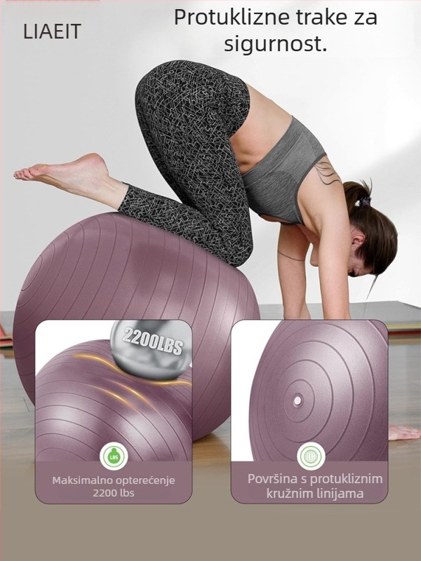 LMEIT joga lopta - PVC napuhivačka, prilagodljiva fitness lopta za ravnotežu (težina 1.0–1.4 kg)