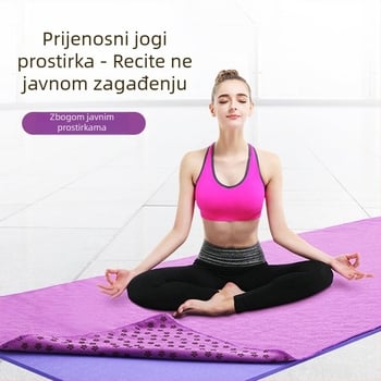 Joga podloga ručnik od svilenog vlakna, protuklizna, upija znoj, strojno pranje, tanka i prijenosna