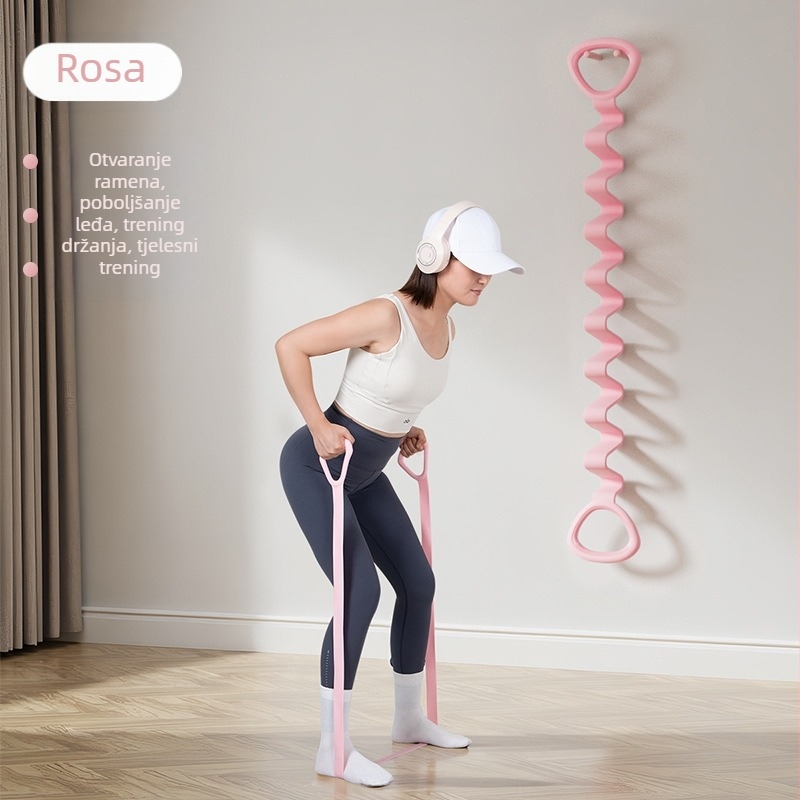 Fitness elastična traka za trening prsa, leđa i nogu, silikonska, marka Dili