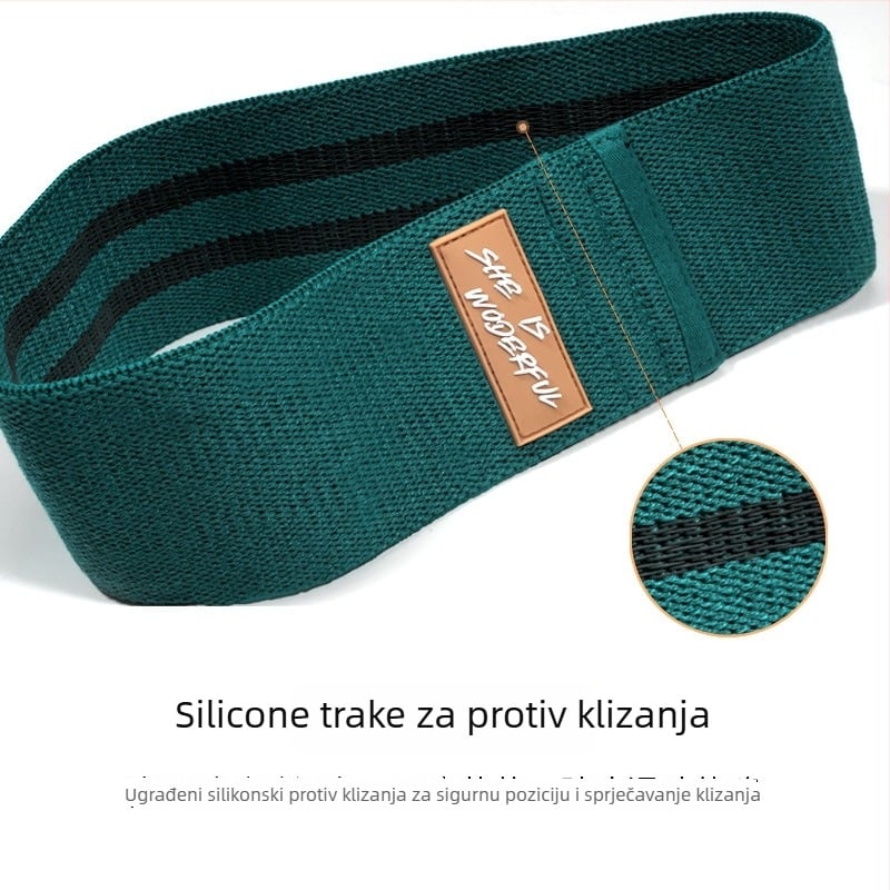 Traka za otpor za gluteuse s pletenim trakom za nogu - poliester + lateks, Hao Rui