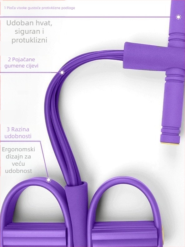 Pedalna traka otpora za sit-upse i abdominalne vježbe kod kuće, materijal nbr+tpe, 48 specifikacija, za odrasle