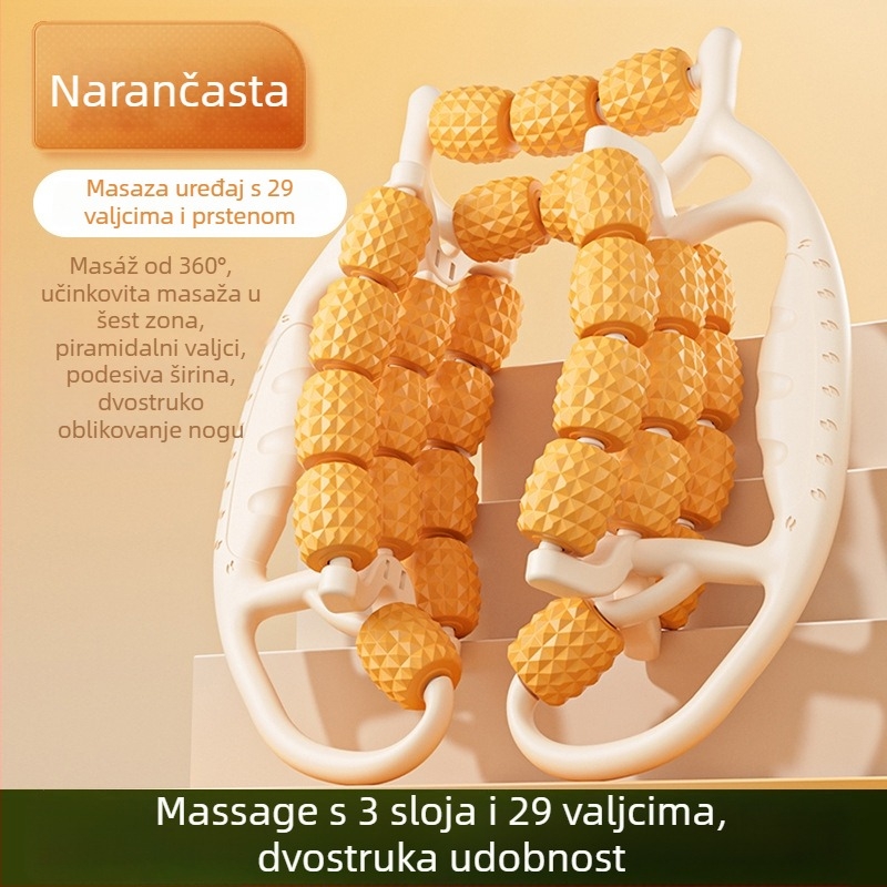 Massager za noge s prstenastom rolom za oblikovanje listova i opuštanje mišića nogu — višenamjenski jogijski dodatak