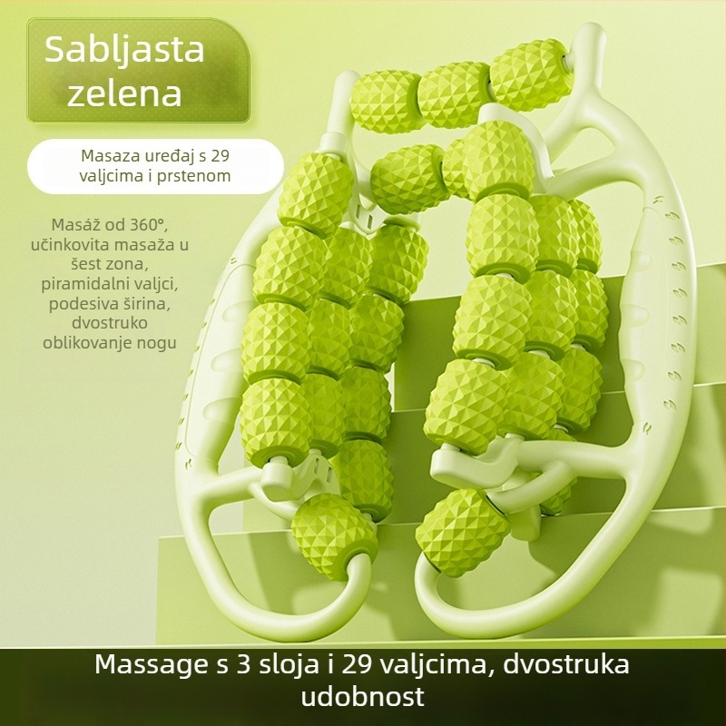 Massager za noge s prstenastom rolom za oblikovanje listova i opuštanje mišića nogu — višenamjenski jogijski dodatak