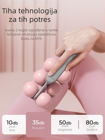 Prstenasti masažer za nogu, kompaktni ručni masažer s 6 kotačića za kućnu jogu i opuštanje (PP materijal, 250 g)