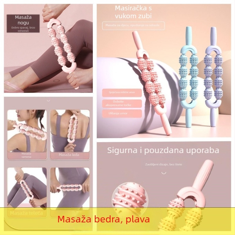 8-kolni joga masažni štap za odrasle i djecu – relaksacija mišića, suzbijanje listova i terapija fascije