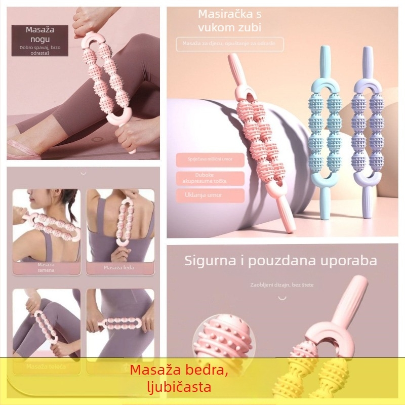 8-kolni joga masažni štap za odrasle i djecu – relaksacija mišića, suzbijanje listova i terapija fascije