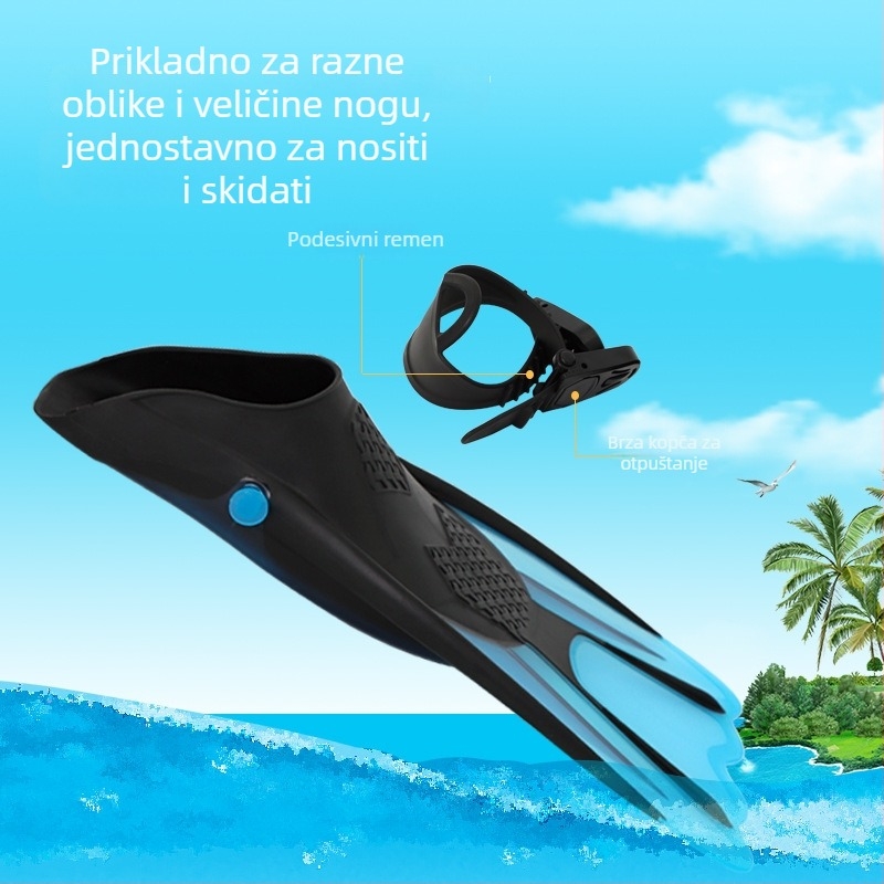 Silicijske peraje za ronjenje, duge lopatice za odrasle, slobodno ronjenje