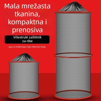 Fizeau mrežasta vrećica za male ribe, sklopa, prijenosna, ojačana mreža, anti-zamotavanje
