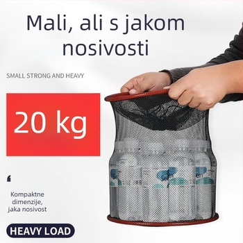 Fizeau mrežasta vrećica za male ribe, sklopa, prijenosna, ojačana mreža, anti-zamotavanje