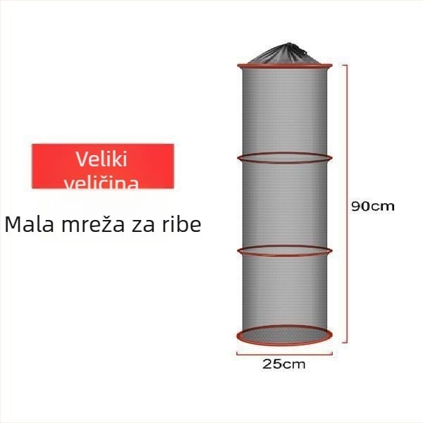 Fizeau mrežasta vrećica za male ribe, sklopa, prijenosna, ojačana mreža, anti-zamotavanje