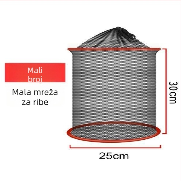 Fizeau mrežasta vrećica za male ribe, sklopa, prijenosna, ojačana mreža, anti-zamotavanje