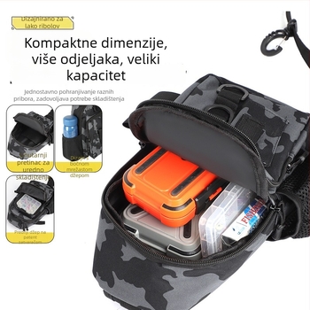 Ribolovna torba preko ramena, velika kapaciteta, Oxford platno, vodootporna, za pohranu mamaca