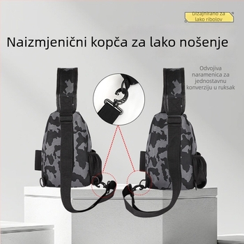 Ribolovna torba preko ramena, velika kapaciteta, Oxford platno, vodootporna, za pohranu mamaca