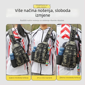 Ribolovna torba preko ramena, velika kapaciteta, Oxford platno, vodootporna, za pohranu mamaca