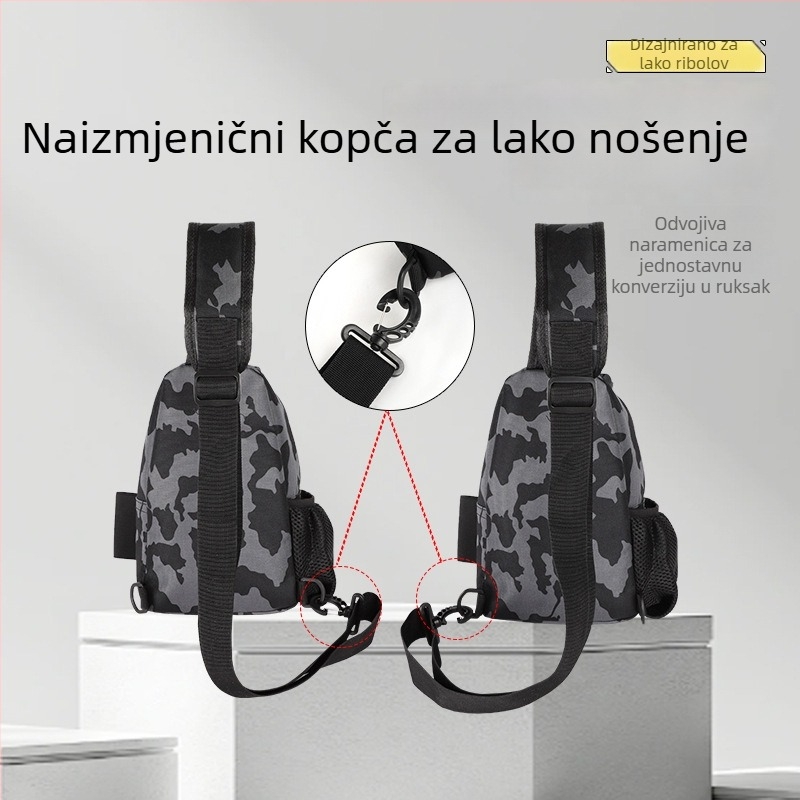 Ribolovna torba preko ramena, velika kapaciteta, Oxford platno, vodootporna, za pohranu mamaca