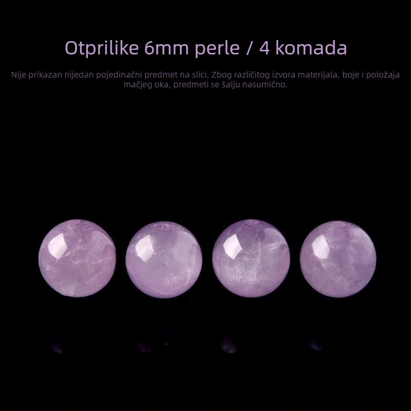Kunzit kristalne slobodne perle – DIY nakit dodaci, polirani završetak, ametrin kristal, okrugle perle, plemeniti uzorak