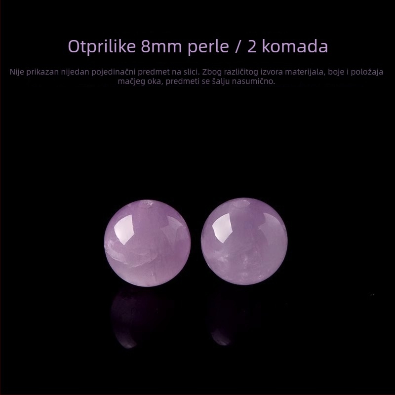 Kunzit kristalne slobodne perle – DIY nakit dodaci, polirani završetak, ametrin kristal, okrugle perle, plemeniti uzorak