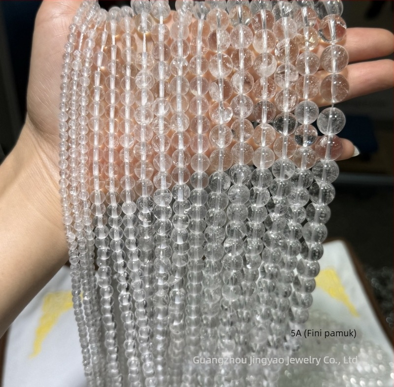 Prirodne bijele kristalne perle – okrugle, slobodne perle, testabilne, poluproizvodi za DIY nakit