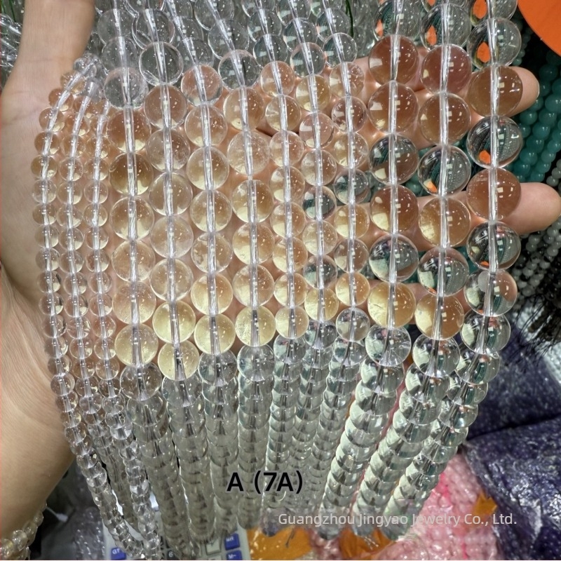 Prirodne bijele kristalne perle – okrugle, slobodne perle, testabilne, poluproizvodi za DIY nakit