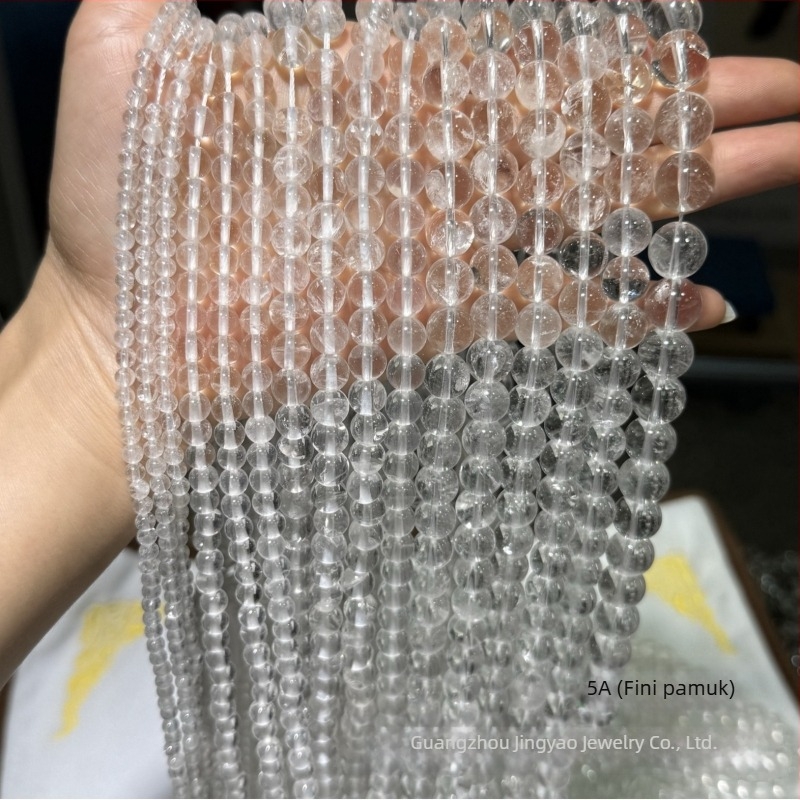 Prirodne bijele kristalne perle – okrugle, slobodne perle, testabilne, poluproizvodi za DIY nakit