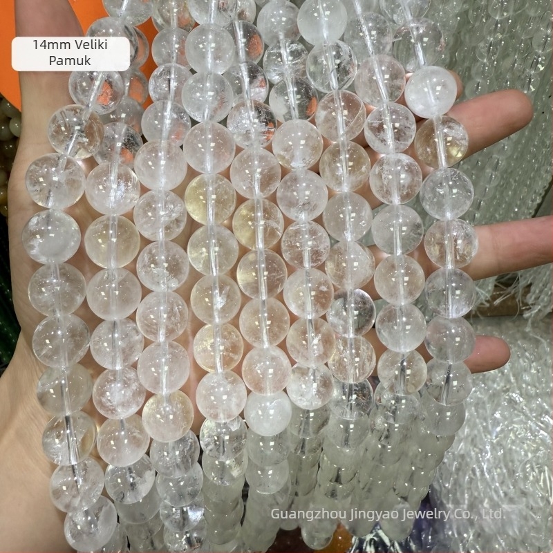 Prirodne bijele kristalne perle – okrugle, slobodne perle, testabilne, poluproizvodi za DIY nakit