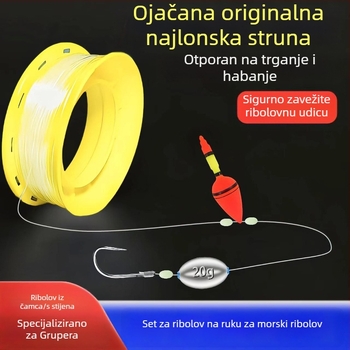 Set za duboko more ribolov na groupera s plovcima, ribolovnom linijom i kukama